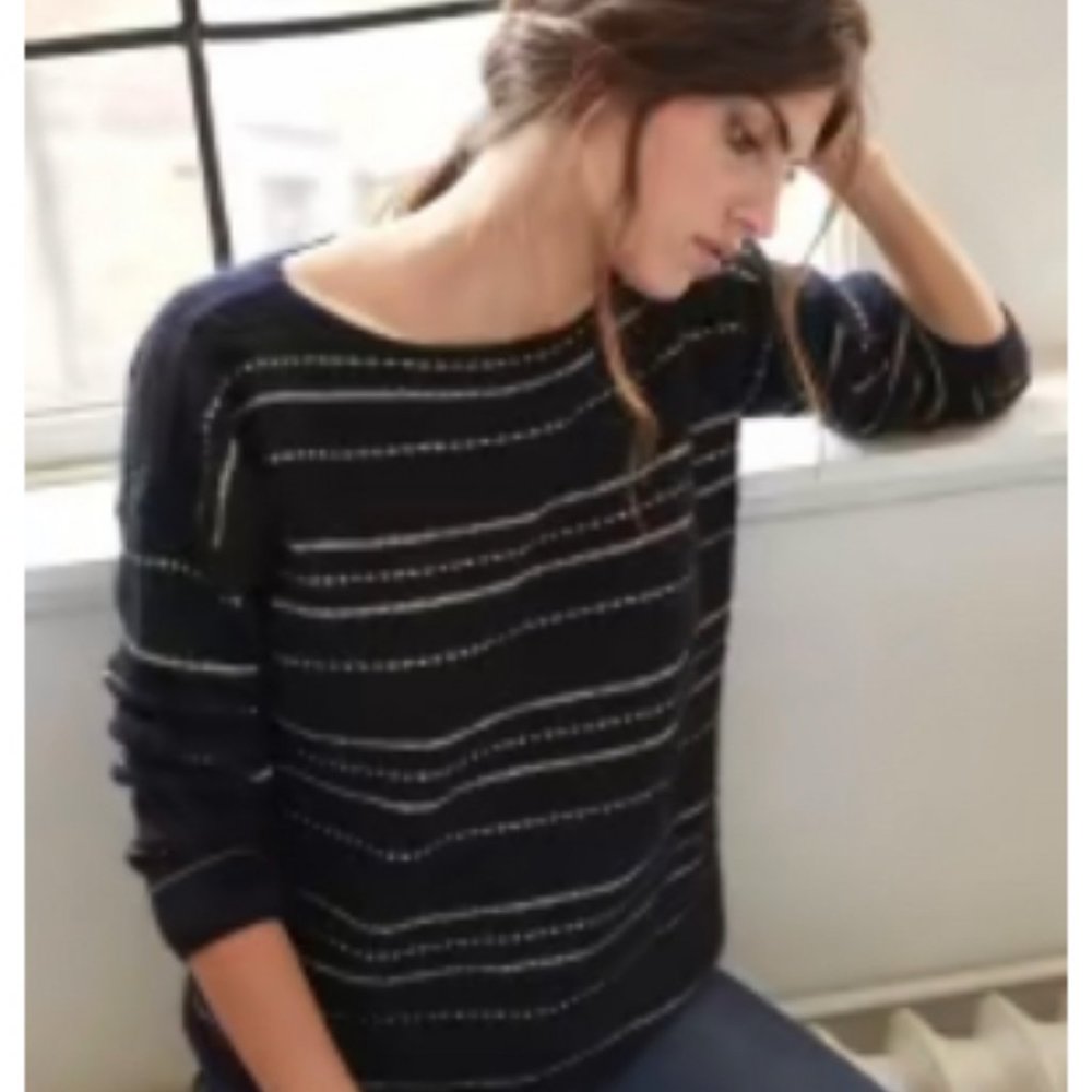 Sezane Pearl Jumper Black Gold Size M NWT